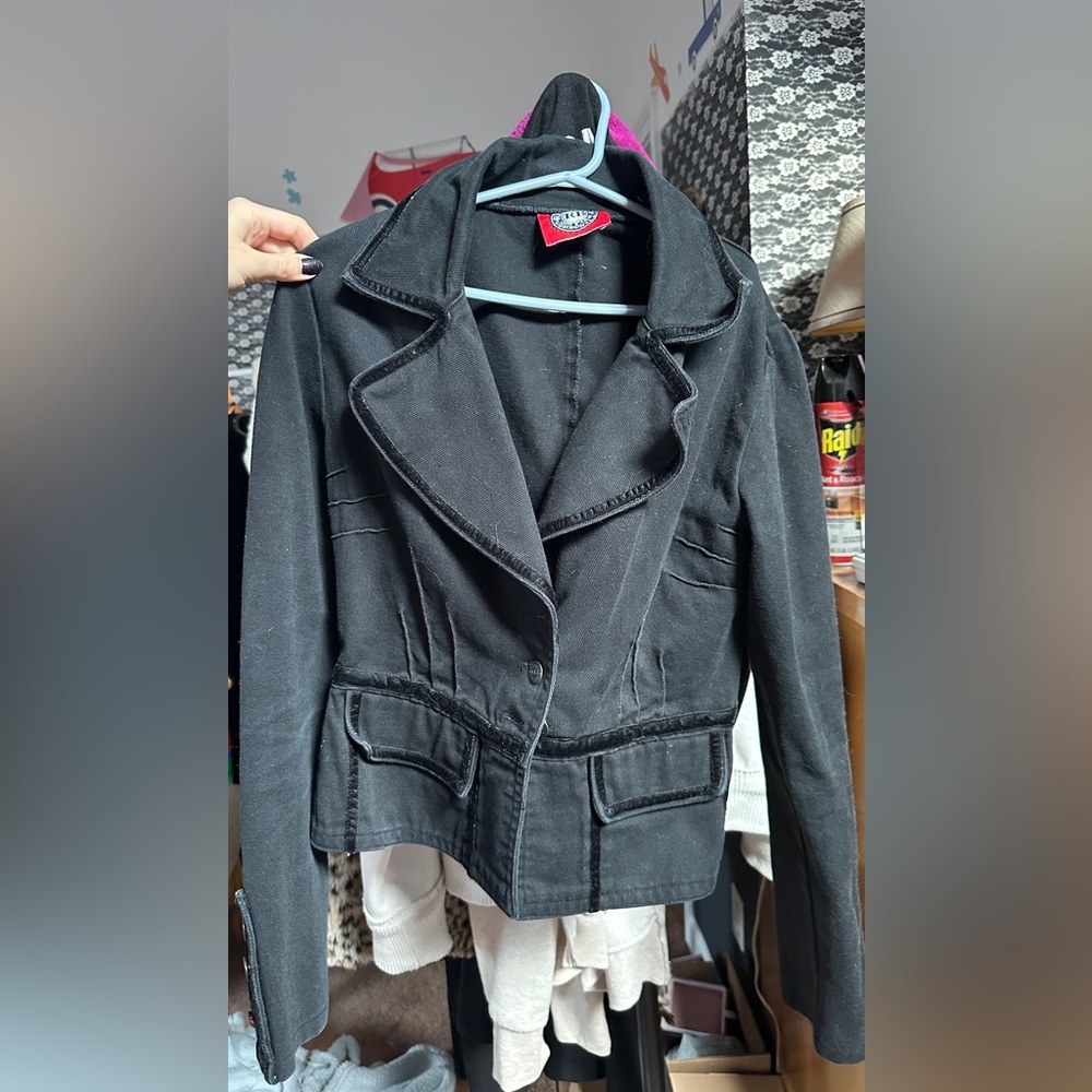 Corporate Goth denim blazer